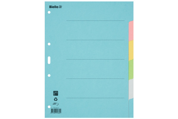 BIELLA Kartonregister A4 46140600U bunt 6-teilig