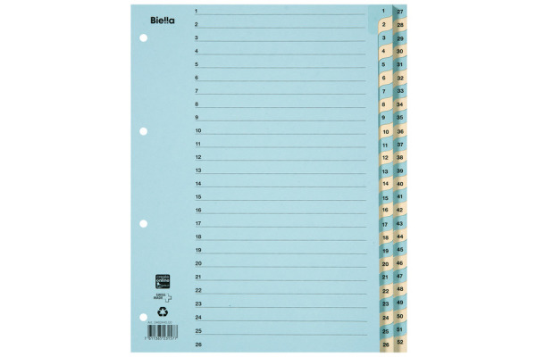 BIELLA Register Karton blau/gelb A4 46244500U 1-52 210g