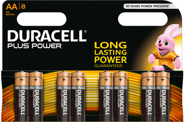 DURACELL Batterie Plus Power MN1500 AA, LR6, 1.5V 8 Stück