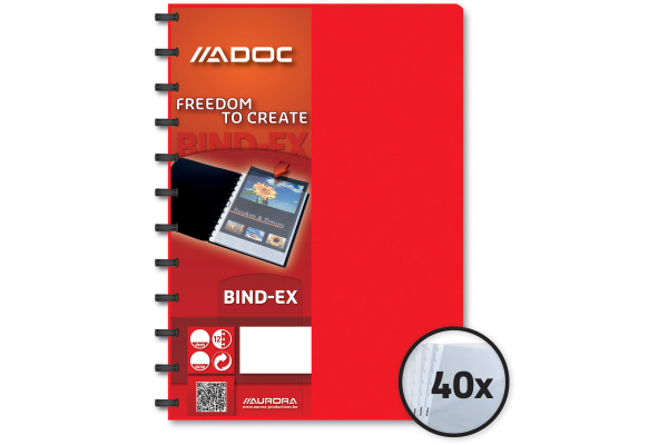 ADOC Sichtbuch Standard A4 5842.600 rot 40 Taschen