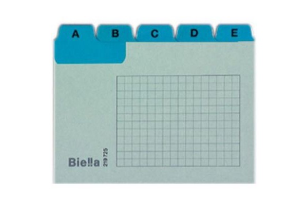 BIELLA Kartei-Leitkarten A-Z A7 21972505U blau kariert 25-teilig