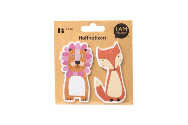 I AM CREA Sticky Notes AA4086.87 Tiere 60 Blatt