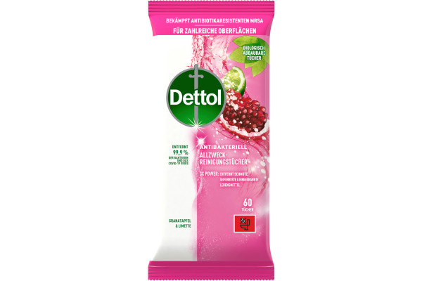 DETTOL Allzweck-Reinigungstücher 3251413 Granatapfel & Limette 66 Stück