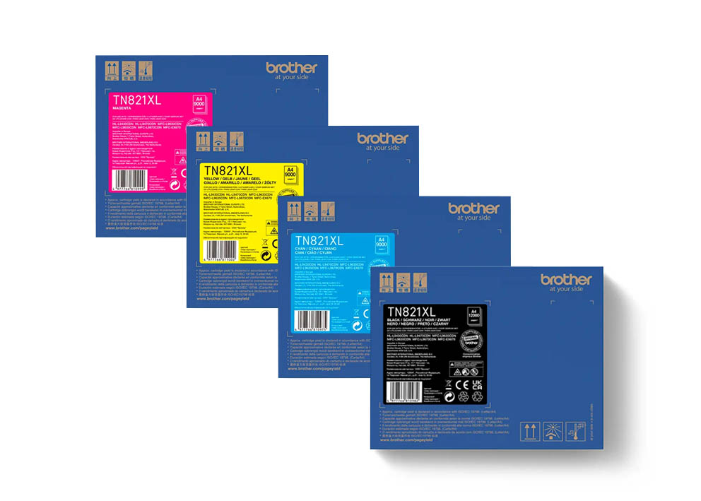 Original Brother Toner SET TN821XL/TN-821XL Multipack / Set mit allen vier Farben