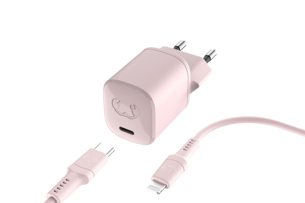 FRESH'N R Charger USB-C PD Smokey Pink 2WCL20SP + Lightning Cable 1.5m 20W