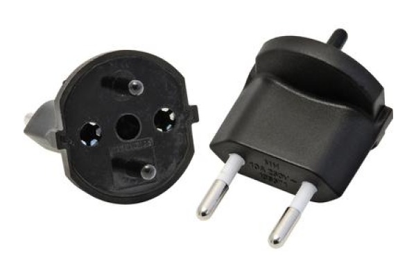 S-ELECTRO Fix-Adapter SchuKo-CH 4.135802 schwarz, 2-polig