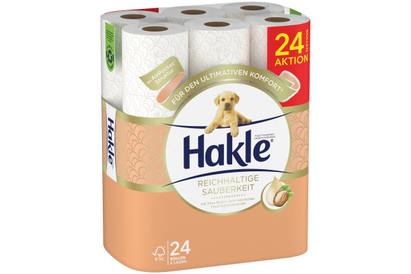 HAKLE Toilettenpapier 4164808 Reichhaltige Sauberkeit 24 Rl.