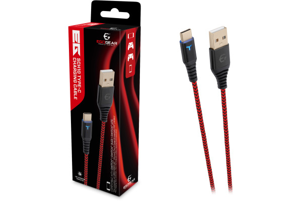 EGOGEAR Charging Cable Type-C 3m SCH10NSRD braided, NSW, Red.Black