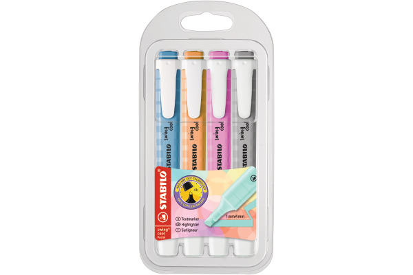 STABILO Swing Cool Leuchtmarker 1-4mm 275/4-08 4 Farben