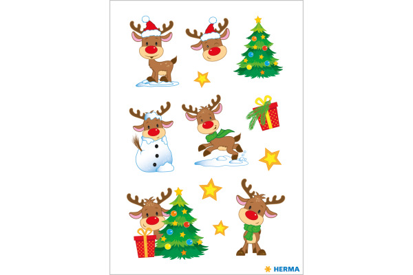 HERMA Sticker Weihnachten 15625 bunt 24 Stück/2 Blatt