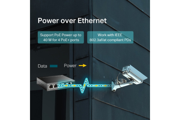 TP-LINK 5-Port Desktop Switch TLSG1005L with 4-Port PoE+