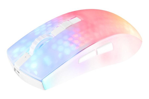 DELTACO Lightweight Mouse Wirel.RGB GAM-145-W Semi-Transparent, WM89,White