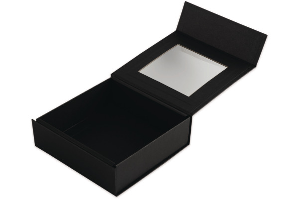 ELCO Geschenkbox m. grossem Fenster 82111.11 schwarz, 15x15x5cm 5 Stk.