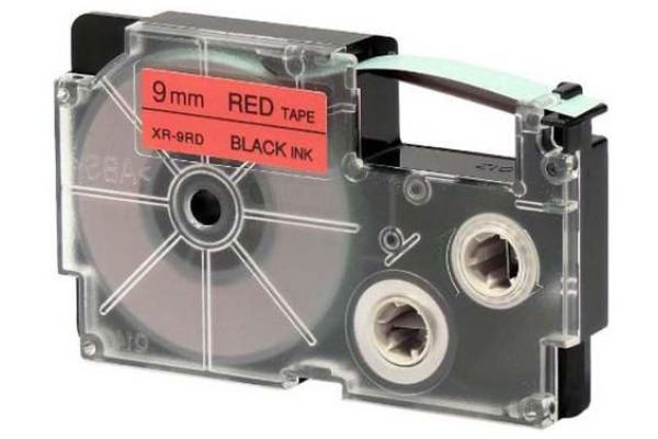 CASIO Beschriftungsband 9mm/8m XR-9RD1 schwarz/rot