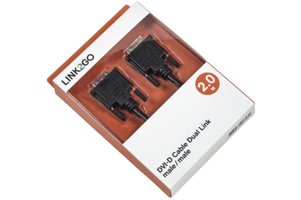 LINK2GO DVI-D Cable, dual link DV2013KBB male/male, 2.0m