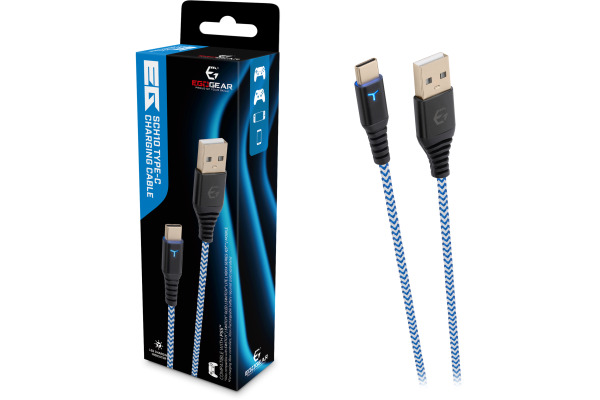 EGOGEAR Charging Cable Type-C 3m SCH10P5WH braided, PS5, White,Blue