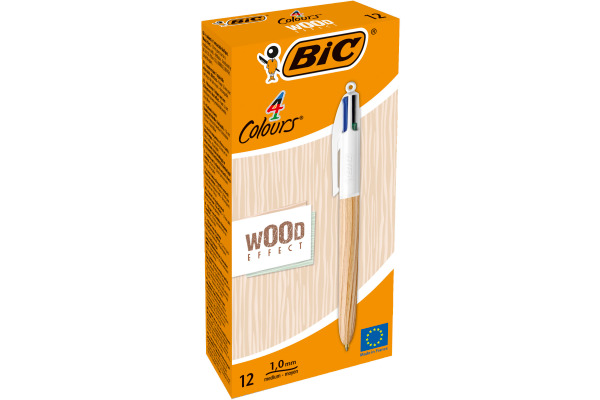 BIC Kugelschreiber 4 Colours 0.4mm 508964 Wood Natural