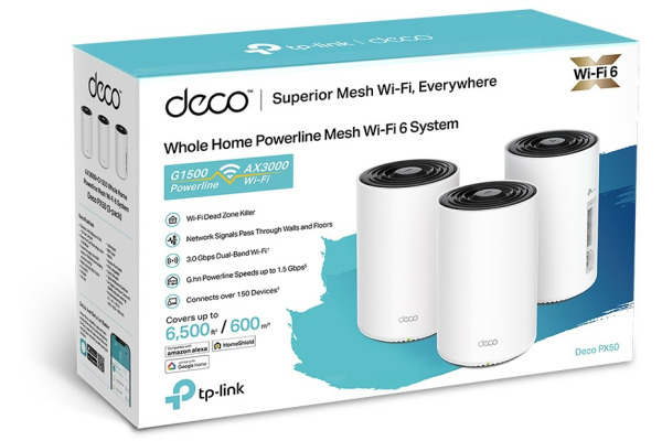 TP-LINK AX3000 + G1500 WHM Powerline DECOPX503 Wi-Fi 6 System 3-pack