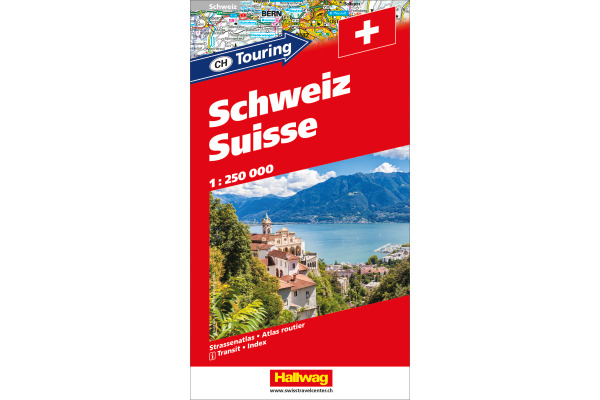 HALLWAG Strassenatlas 13x24cm 382830048 CH-Touring Schweiz 1:250'000