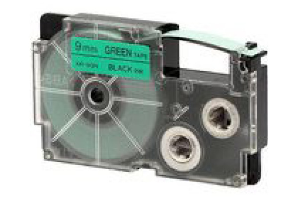 CASIO Beschriftungsband 9mm/8m XR-9GN1 schwarz/grün