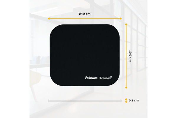 FELLOWES Mausmatte 5933907 antibakteriell schwarz