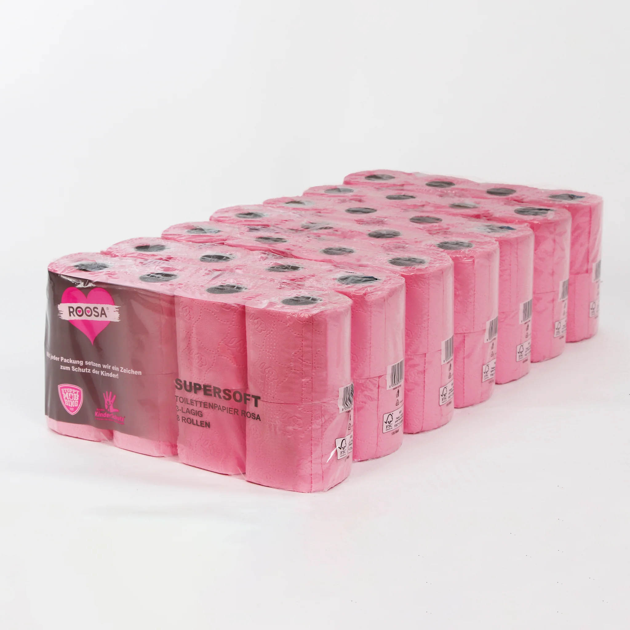 Roosa Toilettenpapier 3-lagig, rosa supersoft 8 Rollen je Verpackungseinheit