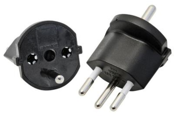 S-ELECTRO Fix-Adapter SchuKo-CH 4.107438 schwarz, 3-polig