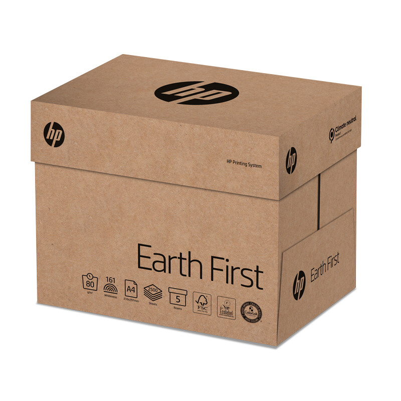 Kopierpapier HP Earth First A4 80g, hochweiss 1/2 Palette 50'000 Blatt zu Box 5x500 Bl./Bg.