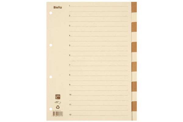 BIELLA Kartonregister A4 46444100U braun/beige 12-teilig