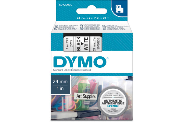 DYMO Schriftband D1 schwarz/weiss S0720930 24mm/7m