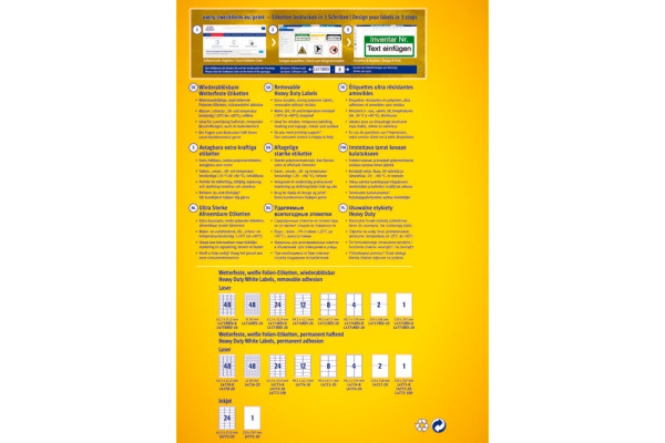 AVERY ZW. Etiketten Laser 45,7x21,2mm L4778REV8 weiss,wetterfest,ablösbar 8 B.
