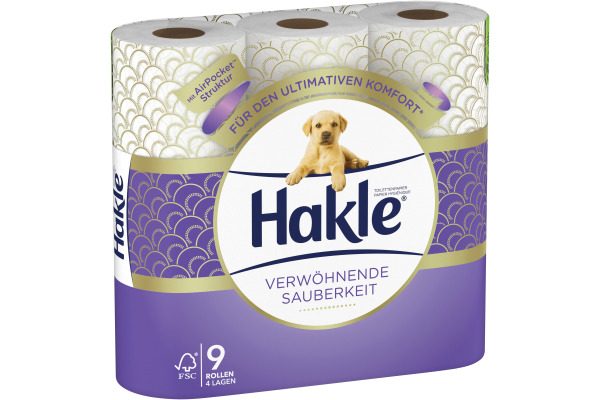 HAKLE Toilettenpapier 4161748 Verwöhnende Sauberkeit 9 Rl.