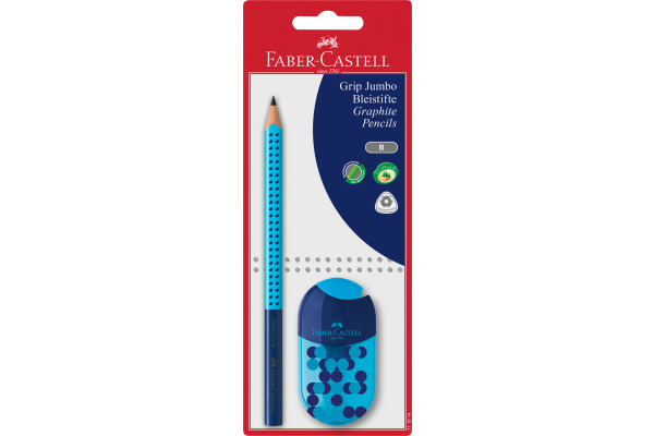 FABER-CA. Bleistift,Spitzer Jumbo Grip B 111914 3 Farben, Set