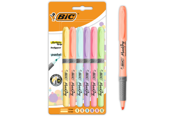 BIC Textmarker Pastel 992561 6 Farben ass.