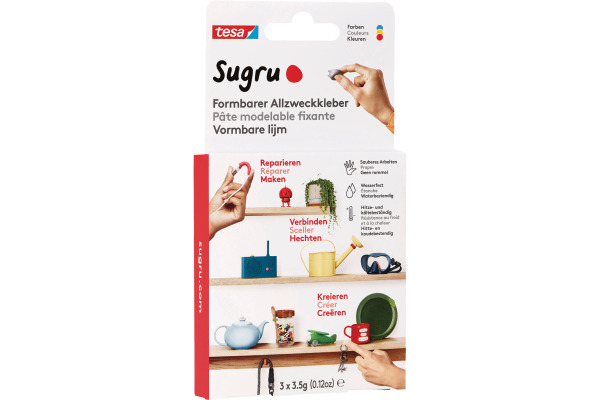 TESA Klebeknete Sugru 3 412330000 rot,blau,gelb 3x3.5g