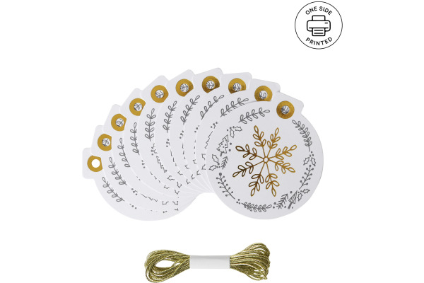 I AM CREA Geschenkanhänger X-mas 4088.74 weiss mit Goldprägung 10 Stk.