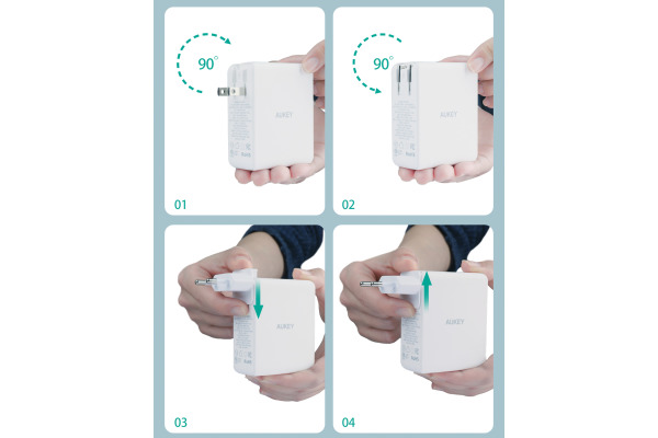 AUKEY OmniaMix II 140W GaN PD PA-B7O WH 3-Port, Wall charger White