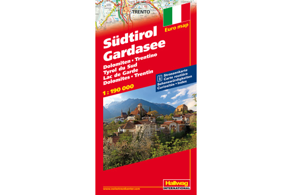 HALLWAG Strassenkarte 1:190'000 382830042 Südtirol-Gardasee- Dolomiten