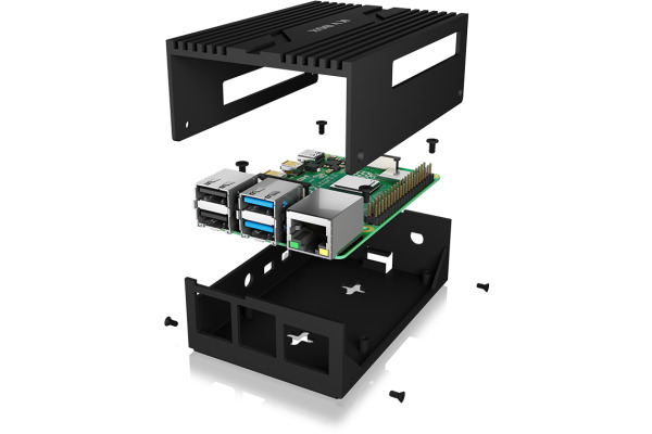 ICY BOX Gehäuse für Raspberry Pi 4, IB-RP111 Aluminiumgehäuse