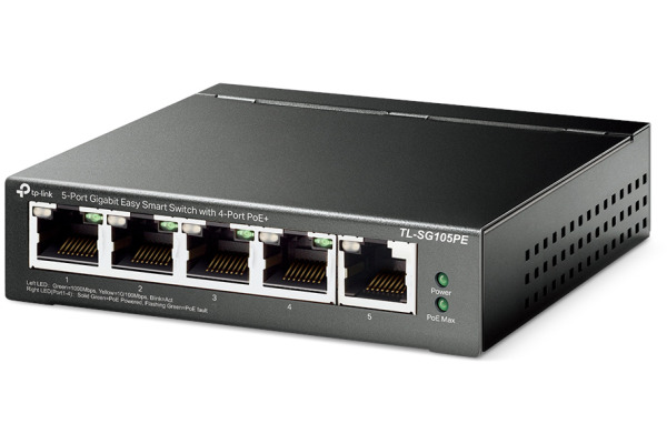 TP-LINK 5-Port Easy Smart Switch TLSG105PE with 4-Port PoE