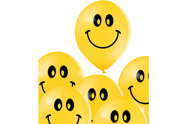 I AM CREA Ballons Smileys 27cm 1000-1071 gelb 6 Stück