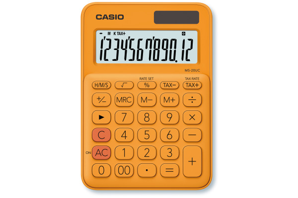 CASIO Mini Taschenrechner MS20UCRG 12-stellig orange