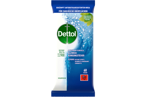 DETTOL Allzweck-Reinigungstücher 3251349 Ozeanfrische 66 Stück