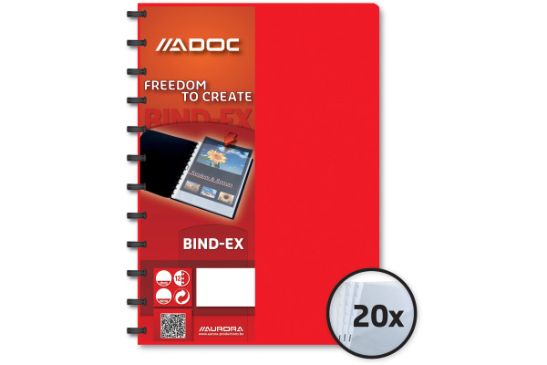 ADOC Sichtbuch Standard A4 5822.600 rot 20 Taschen