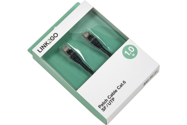 LINK2GO Patch Cable Cat.6 PC6113FBB SF/UTP, 1.0m