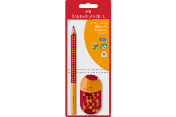 FABER-CA. Bleistift,Spitzer Jumbo Grip B 111914 3 Farben, Set