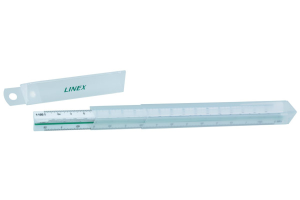 LINEX Dreikantmassstab 30cm 100413048 weiss/farbig