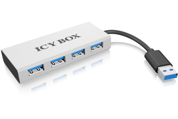 ICY BOX 4 Port Hub USB 3.0 IBAC6104 Aluminium silver