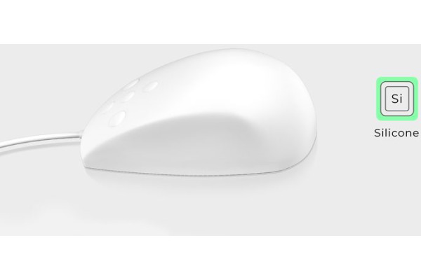 KEYSONIC Wasserdichte Maus, USB, KSM-3020M IP68, Scrollen mit Touch, wht