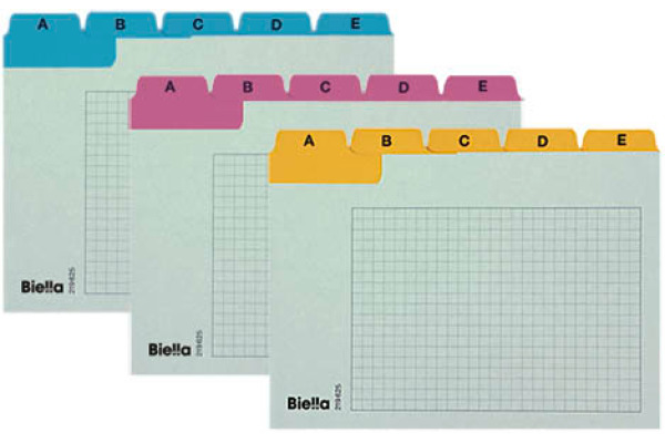 BIELLA Kartei-Leitkarten A-Z A6 21962520U gelb kariert 25-teilig